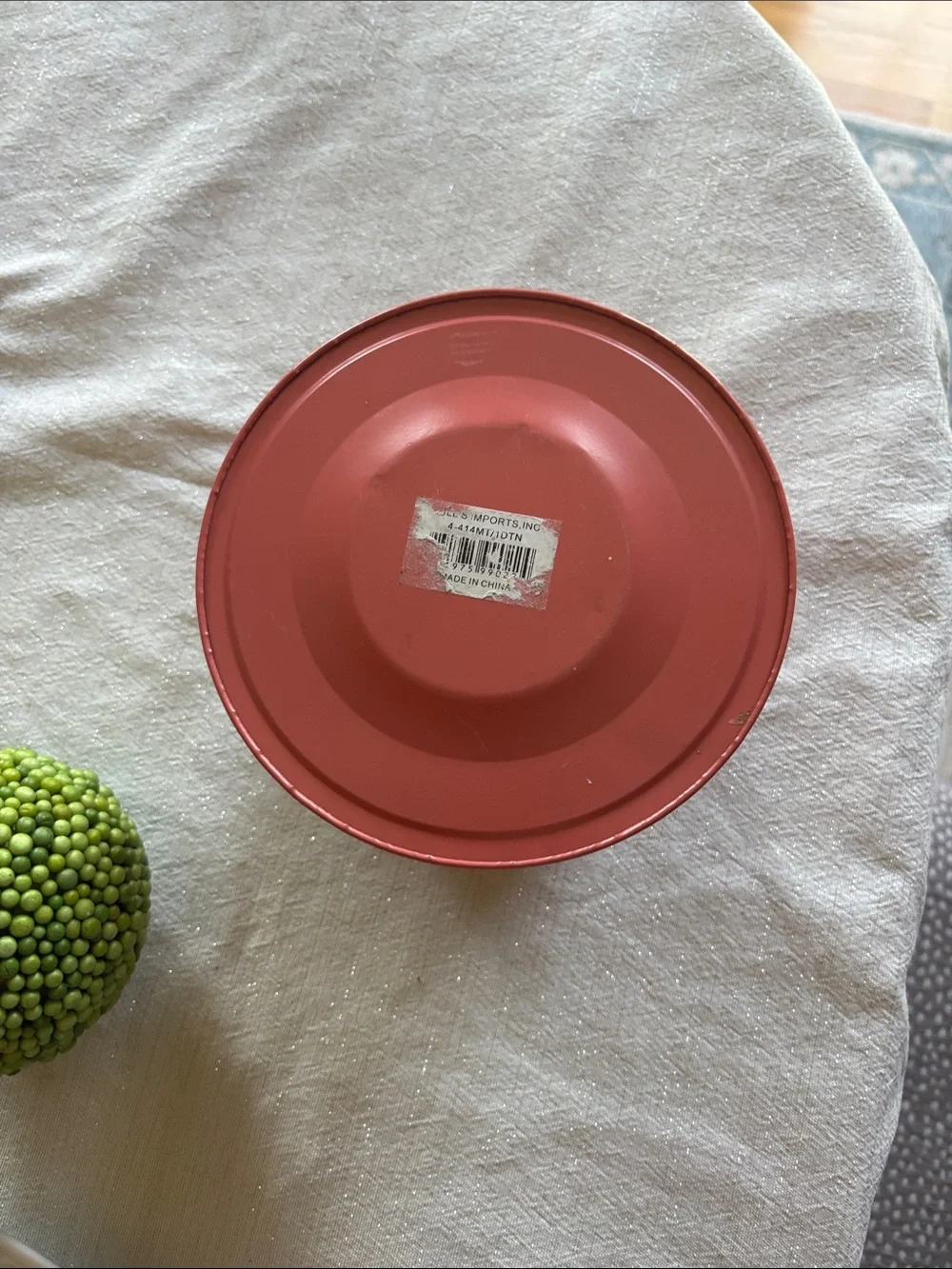 Coral Metal Tea Cup and Saucer plant holder